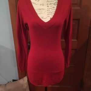 Sexy red vneck sweater